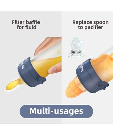 Freebear Baby Fruit Feeder Pacifier & Teething Toy Set | Silicone Spoon for First Stage Feeding | Infants Teether | Dark Blue - Buy Online on GoSupps.com