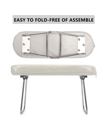 Nail Pillow Hand Rest - Microfiber Leather Arm Cushion Stand for Professional Manicures (White) - Buy Online on GoSupps.com