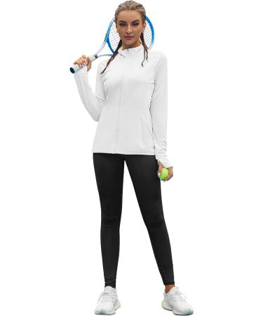 COOrun Women's UPF 50+ Sun Protection Hoodie Jacket Long Sleeve Active Shirt - White - Buy Online on GoSupps.com