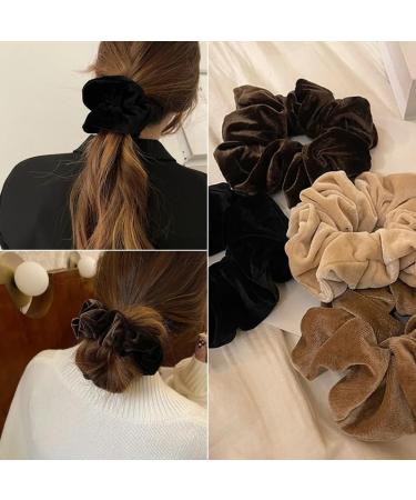Fashion Simple Elastic Hair Bands Big Size Elegant Hair Rope Ties for Girls Headwear Women Hair Accessories(Dark coffee) - Buy Online on GoSupps.com