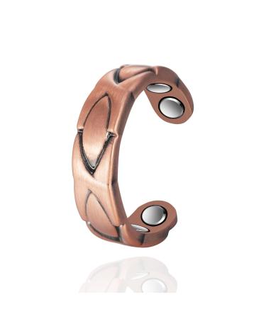 Copper Rings for Women Pure Copper Adjustable Rhombus Magnetic Ring Copper Jewelry (0936Q)