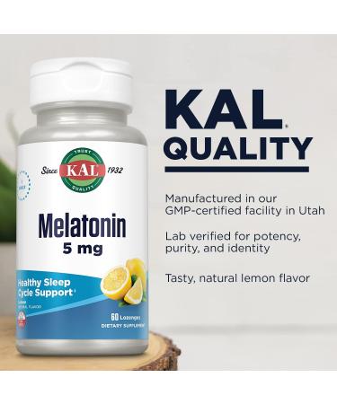 Melatonin 5mg Kal 60 Lozenge Lemon flavor Lemon 60 Count (Pack of 1) - Buy Online on GoSupps.com