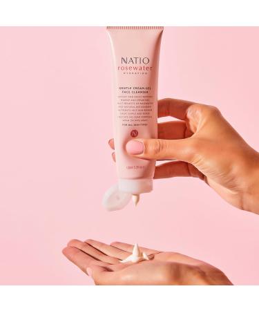 Natio Australia Rosewater Hydration Cream-Gel Cleanser | Gentle Travel Size Face Wash for All Skin Types - 3.3 oz - Buy Online on GoSupps.com