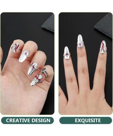minkissy 3 Sets nail ring Finger Jewelry Women Ring Gift rings for women Finger Tip ring for women nail jewels women s rings red suits womans rings ladies gifts Zinc alloy white girl Miss 2X0.9X0.9CMx3pcs Whitex3pcs - Buy Online on GoSupps.com