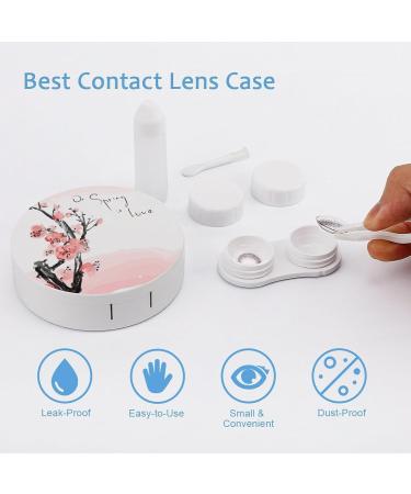 Japanese Cherry Blossom Contact Lens Case | Portable Travel Box with Mirror - Shop Now - Buy Online on GoSupps.com