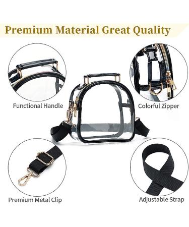 COROMAY Clear Stadium Approved Purse for Women - See Through Clear Handbag in Black - Buy Online on GoSupps.com
