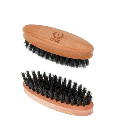 ZEUS 100% Boar Bristle Pocket Beard Brush for Men, Travel Beard Hair Brush - Made in Germany (2 PACK (SOFT & FIRM))