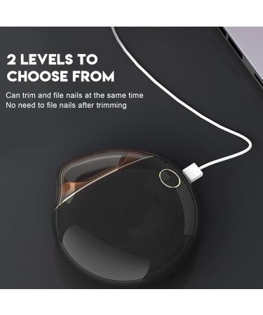 Electric Nail Clippers Automatic Electric Nail Files Professional Nail Cutter for Men Women Children Elderly Adults Manicure Cordless Curved Design USB Battery Operated (Black) - Buy Online on GoSupps.com