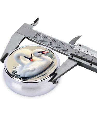 Buy Cute Little Swan Round Pill Box - 3 Compartment Organizer for Travel | Portable Pill Storage for Purse & Pocket - Buy Online on GoSupps.com