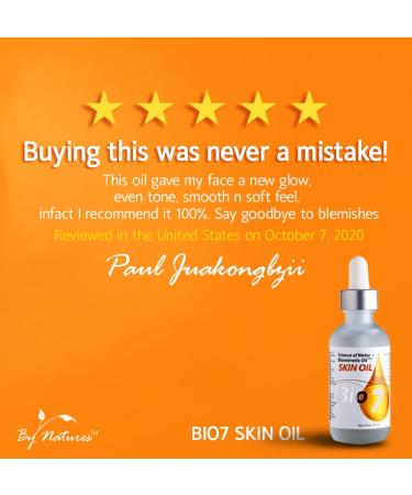 BIO7 Skin Oil Science of Nature 2 Fl Oz - Reduce Wrinkles & Fine Lines, Acne & Blemishes - Anti-Aging Benefits, Prevent Dryness, Improve Uneven Skin Tone - Biomimetic Oil - Buy Online on GoSupps.com