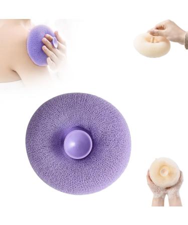 2-in-1 Sunflower Bath Ball Super Soft Sunflower Suction Cup Bath Ball Exfoliating Bath Sponge Cleaning Brush Shower Loofah Sponges Massage Bath Ball with Suction Cup (Violet)