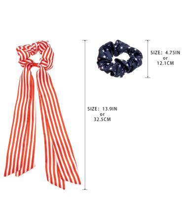 Madison Tyler Americana Collection Patriotic Star and Striped Scrunchies - 2 Pcs Hair Accessories Set - Buy Online on GoSupps.com