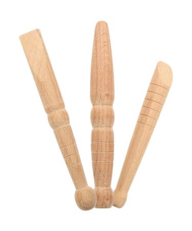 Healvian 3 pieces reflex zone massage Foot hand massage wooden stick tools wood health therapy traditional tool thai massage body foot hand face neck back waist relief