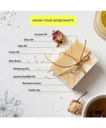 CA MIA 100% Organic Handmade Jasmine Soap | Vegan Cruelty-Free Natural | SLS-Free Sulphate-Free | 125g - Buy Online on GoSupps.com