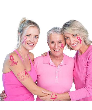 Pink Ribbon Breast Cancer Awareness Temporary Tattoos - Pack of 160 PCs - Buy Online on GoSupps.com