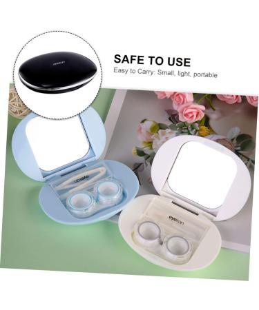 Homsfou 3 Series Contact Lens Container Holder - Compact Case with Mirror Film and Sweet Carrying Bag | International Shipping Available - Buy Online on GoSupps.com