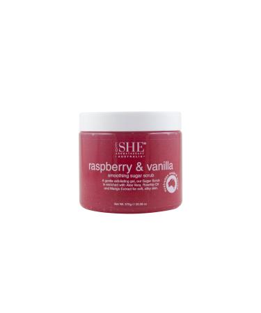 Om She Aromatherapy Raspberry & Vanilla Sugar Scrub 20.28oz - Exfoliating Body Scrub Natural Sugar Micro Bead Free Rosehip Oil. Australian made.