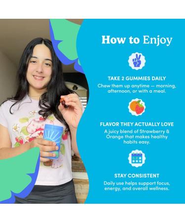 FIRST DAY Vitamins for Teens - Teen Multi Vitamins for Girls & Boys 12-17 Organic Fruit & Veggie Blend - 12 Key Nutrients: Vitamins A B1 B2 B6 B9 B12 C D3 E K2-30 Day Supply 60 (Pack Size 1) - Buy Online on GoSupps.com