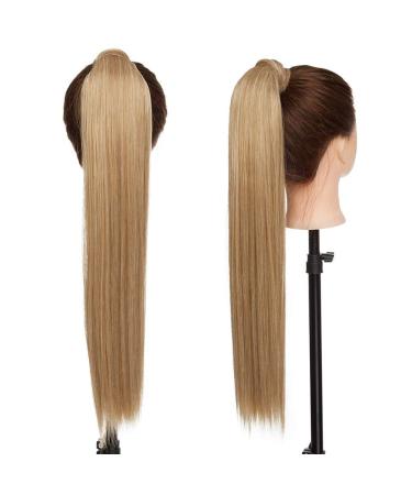 Sego Long Curly Clip-In Ponytail Hair Extension Real Hair Wrap Ash Brown & Bleach Blonde Mix 58.5 cm - Buy Online on GoSupps.com