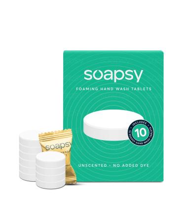 Soapsy Foaming Hand Soap Tablets (10 Tablets), Effervescent Tablets Soap Refill for Hand Soap Dispenser, Easy & Quick DYI Homemade Soap Just Add Water