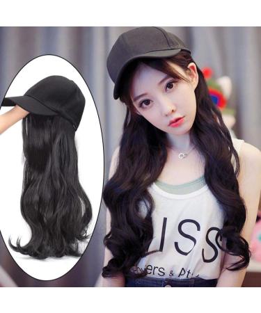 BGHJUE Hat wig one female summer long hair fashion natural wig wig with big wavy curly hair