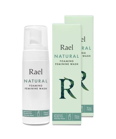 Rael Natural Feminine Cleansing Wash - Gentle Foaming Intimate Wash, pH-Balanced, Sensitive Skin, Unscented, Daily Cleansing Wash, Natural Ingredients (5oz, 2Pack) 5 Fl Oz (Pack of 2) Natural