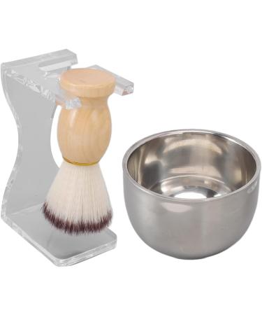 Deluxe Luqeeg Men's Shaving Brush Set - Complete Shaving Bowl & Nylon Brush with Acrylic Stand | Ideal Gift for Father Husband & Friend - Buy Online on GoSupps.com
