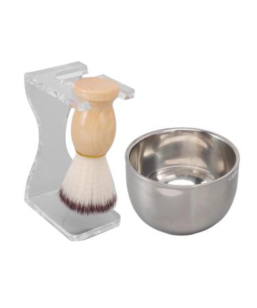 EASTALOLO 3 PCS Men Shaving Brush Kit | Acrylic Holder Bubble Bowl & Nylon Bristle Set for Wet Shaving - International Shipping Available - Buy Online on GoSupps.com
