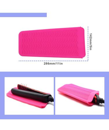 Heat-Resistant Silicone Mat Pouch for Hair Tools | Portable Styling Mat for Hair Straightener & Curler | Pink 28.6x14.2cm | Salon Supplies - Buy Online on GoSupps.com