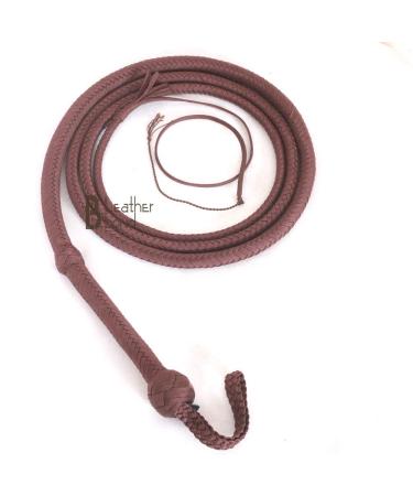 Indiana Jones Style 8, 10, 12 Feet Long 12 Strands Brown Bullwhip para Cord Nylon Bull Whip 8.0 Feet