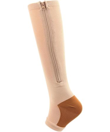 Amonida Exercise Compression Stockings for Sports | Breathable Zip Design Pain Relief & Improved Blood Circulation | 2 Pairs S/M - Buy Online on GoSupps.com