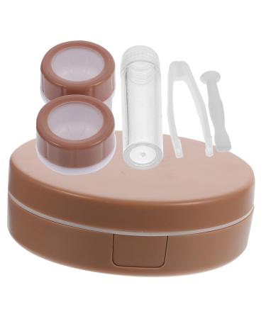 Healvian portable plastic container portable contact box with mirror tweezers Cute tool set for removing eye contact colored lentils for everyday use outdoors