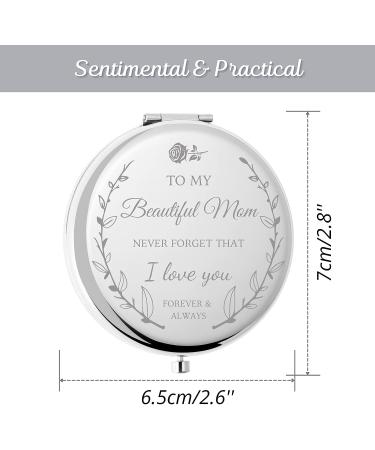 Rose Gold Compact Mirror - Unique Birthday Gift for Mom, Friends, or Coworkers (Silver) - Buy Online on GoSupps.com