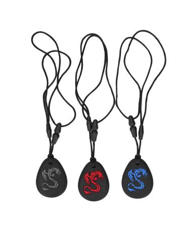 3 pieces of baby bite ring made of silicone baby tooth toy sensory gums bite ring necklace coolable heat-resistant to chew the daily use