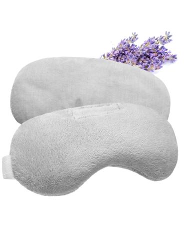 Lavender Eye Mask, Aromatherapy Weighted Eye Mask for Dry Eyes, Sleep Mask for Men Women, Hot & Cold Therapy Eye Cover for Compression Pain Relief, Eye Pillow for Puffy Eyes, Migraine, Sinus Pain-Grey Gray