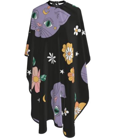Professional Haircut Cape - Butterflies & Flowers Hairdressing Salon Cape with Adjustable Snap Closure | Hairdresser Apron for Cats & Flowers - Buy Online on GoSupps.com