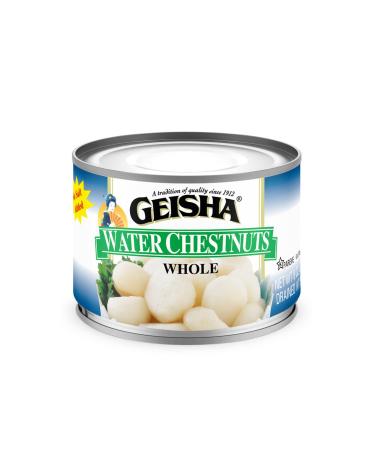 GEISHA Water Chestnuts Whole 8OZ. (Pack of 12) Water Chestnuts | Kosher Certified - No Salt & Sugar added - Gluten Free-Less than 100 Calories per Container
