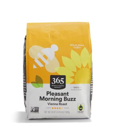 365 by Whole Foods Market, Coffee Pleasant Morning Buzz Whole Bean, 24 Ounce (Pack of 1) Whole Bean 1.5 Pound (Pack of 1)