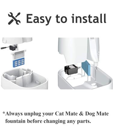 12 Pack Water Filter Compatible with Cat Dog Mate Fountain - Pet Cartridges Replacement - Buy Online on GoSupps.com