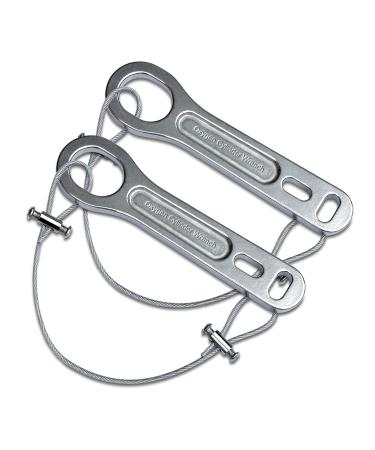 iGuerburn 2 Pack Small Heavy Duty Metal Oxygen Cylinder Tank Wrench O2 Key with Lanyard Cable Chain for CGA 870 Standard Post Valves for Sizes M2 A(M4) B(M6) ML6 C(M9) D(M15) JD(M22) and E(M24)