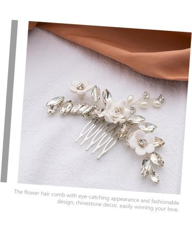 MAGICLULU Floral Hair Side Comb Decorative Hair Comb Rhinestone Flower Hair Comb Flower Rhinestone Flower Hair Side Comb Bridal Hair Clip White Crystal Accessories The Flowers Miss - Buy Online on GoSupps.com