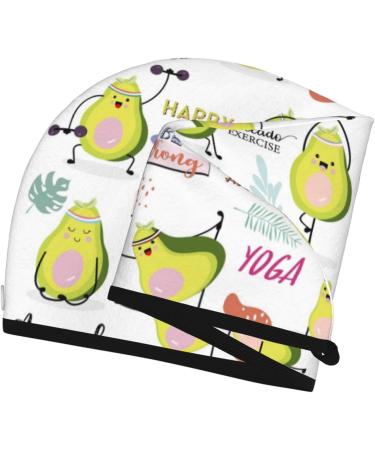 Happy Avocado Microfiber Hair Towel - Ultra Soft Super Absorbent Quick Dry Wrap for Long Curly & Thick Hair - Coral Velvet Hair Cap for Women - Buy Online on GoSupps.com