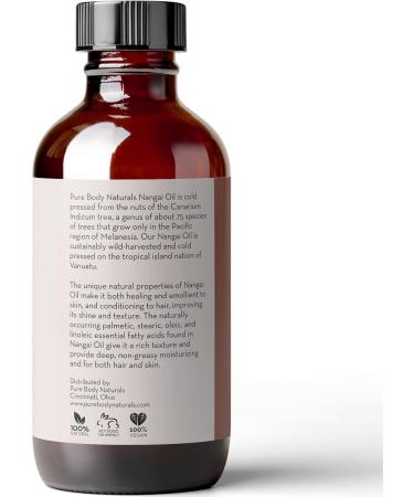 Nangai Oil 4 fl oz - Wild Harvested and Cold Pressed in Vanuatu - Undiluted and 100% Pure - by Pure Body Naturals - Buy Online on GoSupps.com