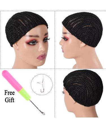 Braided Wig Caps Breathable Cornrows Cap for Easlier Sew in Weave Hair Caps Glueless Black Crochet Wig Cap for Making Wig Medium Size (braided caps 2pcs) 2pc braided cap - Buy Online on GoSupps.com