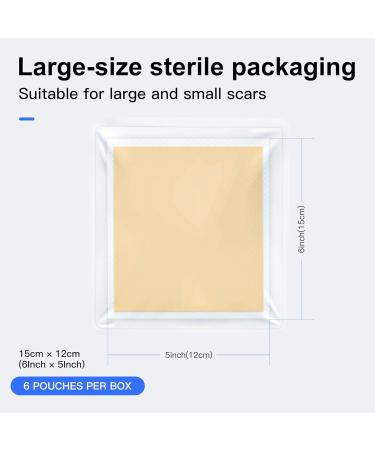 Large Silicone Scar Sheets (6 Pcs) - 6x5 Silicone Gel Sheets for Effective Scar Treatment & Irregular Scar Removal - Buy Online on GoSupps.com