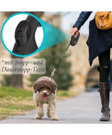 Dog is K nig 5m Roller Dog Leash | High-Quality Extendable Leash for Small & Large Dogs | Robust Design | Comfort Handle | Smart Brake System | Night Black - Buy Online on GoSupps.com