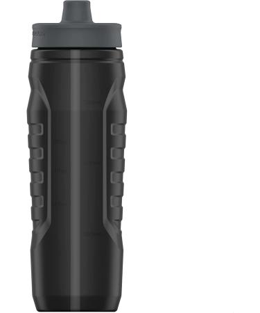 Under Armour Sideline 32oz Squeeze Water Bottle - BPA Free with One-Way Valve Lid - Ideal for Cycling, Gym, Hiking - Black Pitch Grey - Buy Online on GoSupps.com