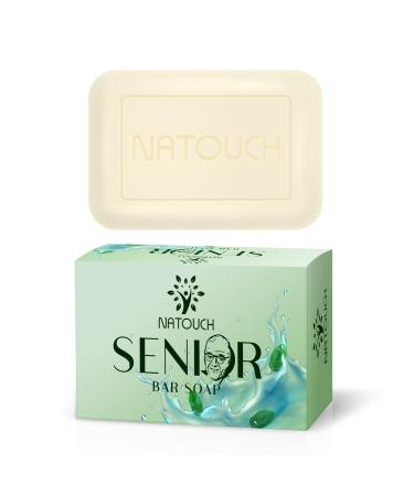 Natouch Body Soap for Aging Skin  Cleansing & Deodorizing Natural Soap Bar with Peppermint and Tea Tree Extract to Help with Nonenal Body Odor  and maintain moisture