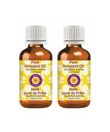 DEve Herbes Pure Tin Skin Oil (Equisetum argense) natural therapeutic quality cold -pressed (Pack of Two) 100ml x 2 (6.76 oz) 100 ml (2 -pack)