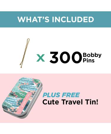 Hawwwy 300-Piece Premium Gold Bobby Pins with Cute Storage Case | Hair Pins for Kids, Girls, Women | Suitable for Thick & Thin Hair | All Hair Types - Buy Online on GoSupps.com